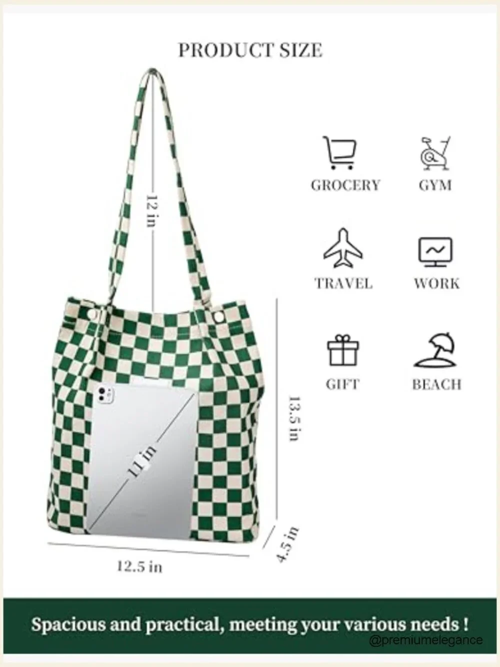 Corduroy Tote Bag Canvas Shoulder Handbag for Women Travel Shopping